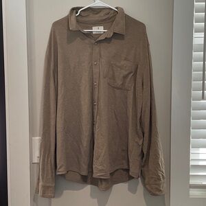 Men's Classic Brown Button-Down Shirt